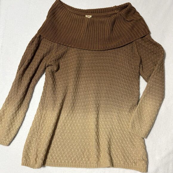 REBA Cowl Neck Sweater Women’s 1X Ombré Long Sleeve - Picture 3 of 8